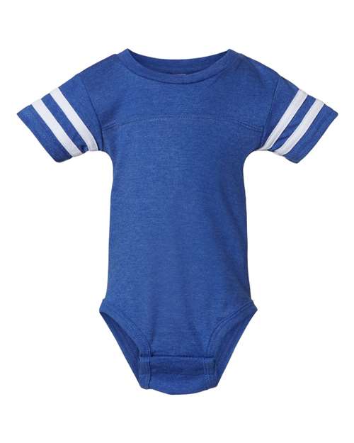 Infant Football Fine Jersey Bodysuit - Vintage Royal/ White Front