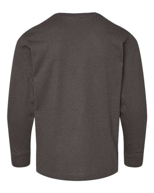 Youth Fine Jersey Long Sleeve Tee - Charcoal Back