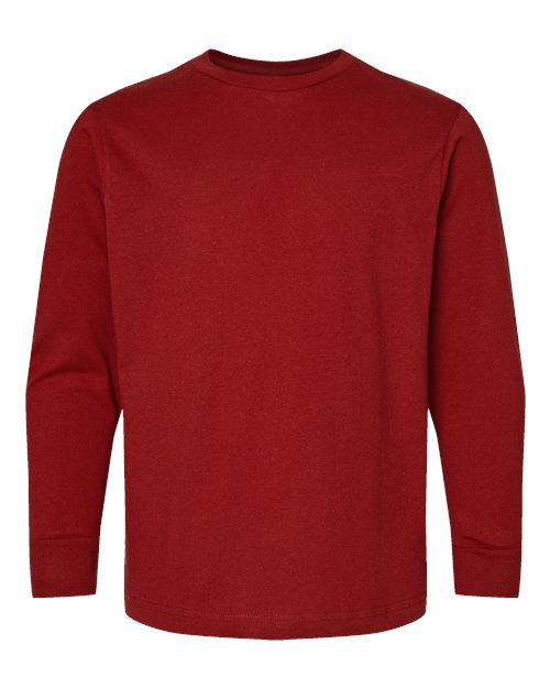 Youth Fine Jersey Long Sleeve Tee - Garnet Front
