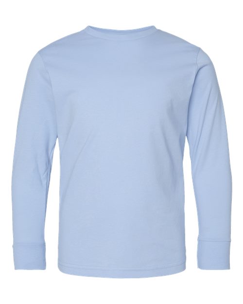 Youth Fine Jersey Long Sleeve Tee - Light Blue Front