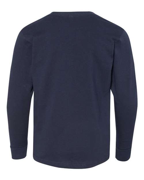 Youth Fine Jersey Long Sleeve Tee - Navy Back
