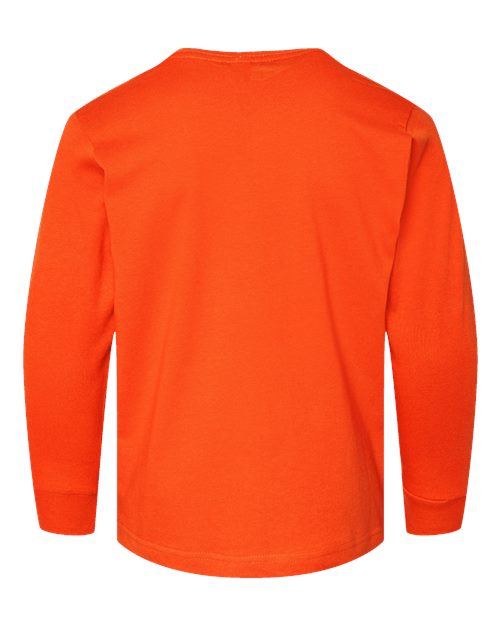 Youth Fine Jersey Long Sleeve Tee - Orange Back