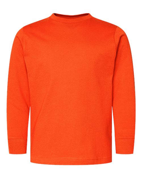 Youth Fine Jersey Long Sleeve Tee - Orange Front