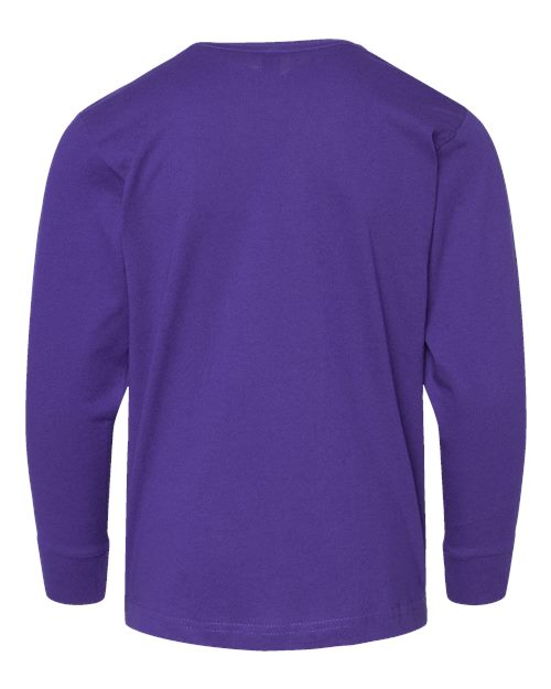 Youth Fine Jersey Long Sleeve Tee - Purple Back
