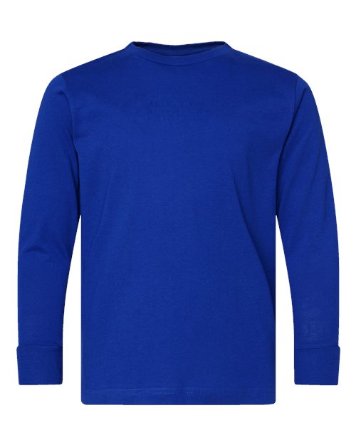 Youth Fine Jersey Long Sleeve Tee - Royal Front