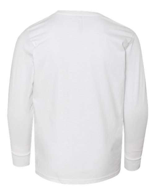 Youth Fine Jersey Long Sleeve Tee - White Back