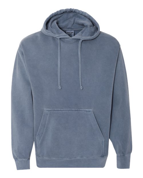 Unisex Garment-Dyed Hooded Sweatshirt - Blue Jean Front