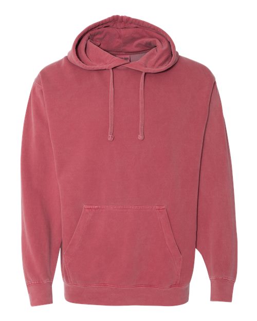 Unisex Garment-Dyed Hooded Sweatshirt - Crimson Front
