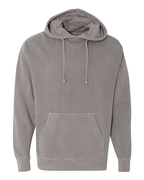 Unisex Garment-Dyed Hooded Sweatshirt - Grey Front