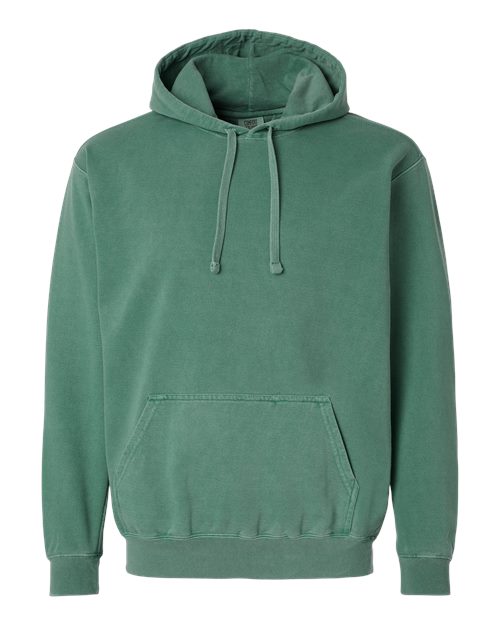 Unisex Garment-Dyed Hooded Sweatshirt - Light Green Front