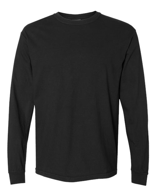 Comfort Colors Unisex Garment-Dyed Heavyweight Long Sleeve T-Shirt - Black Front