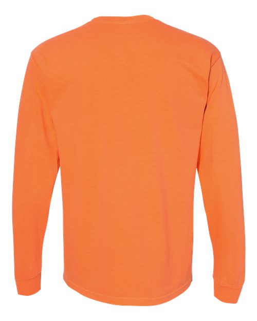 Unisex Garment-Dyed Heavyweight Long Sleeve T-Shirt - Burnt Orange Back