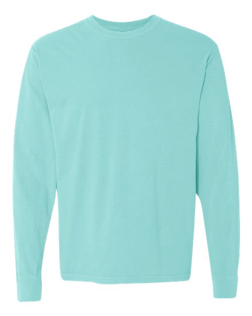 Comfort Colors Unisex Garment-Dyed Heavyweight Long Sleeve T-Shirt - Chalky Mint Front