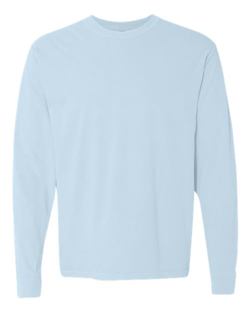 Comfort Colors Unisex Garment-Dyed Heavyweight Long Sleeve T-Shirt - Chambray Front
