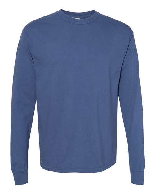 Comfort Colors Unisex Garment-Dyed Heavyweight Long Sleeve T-Shirt - China Blue Front