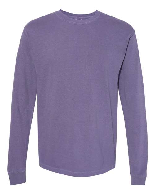 Unisex Garment-Dyed Heavyweight Long Sleeve T-Shirt - Grape Front