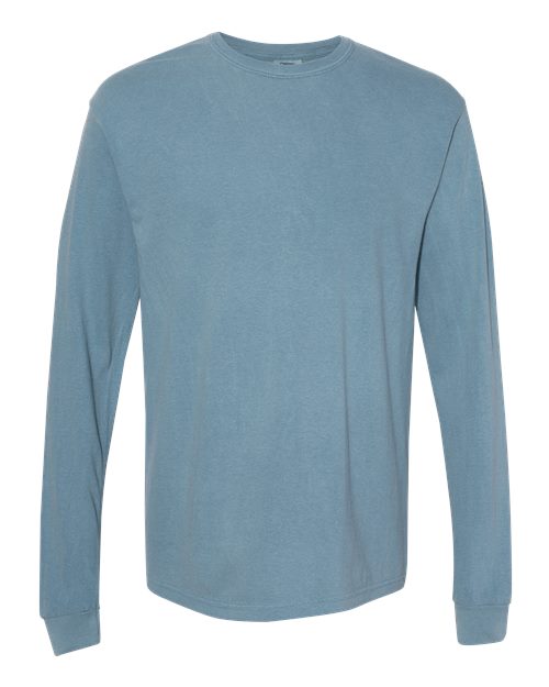 Comfort Colors Unisex Garment-Dyed Heavyweight Long Sleeve T-Shirt - Ice Blue Front