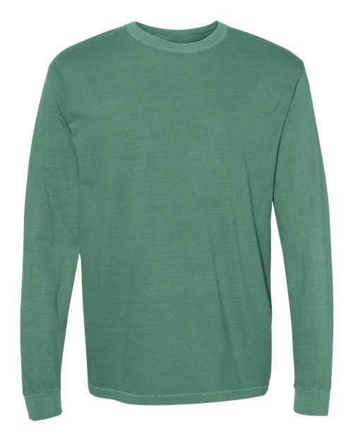Comfort Colors Unisex Garment-Dyed Heavyweight Long Sleeve T-Shirt - Light Green Front