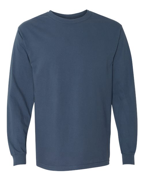 Comfort Colors Unisex Garment-Dyed Heavyweight Long Sleeve T-Shirt - Midnight Front