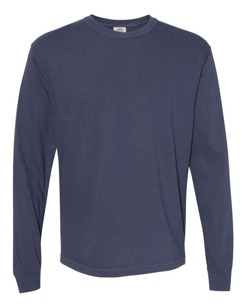 Comfort Colors Unisex Garment-Dyed Heavyweight Long Sleeve T-Shirt - Navy Front