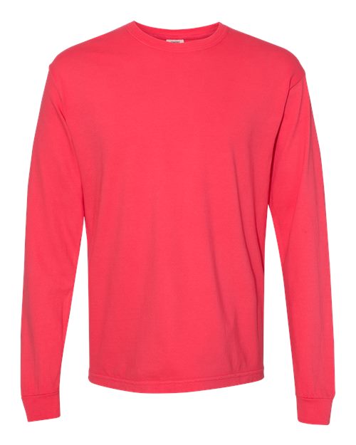 Unisex Garment-Dyed Heavyweight Long Sleeve T-Shirt - Paprika Front