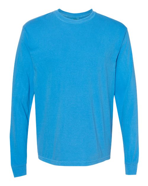 Comfort Colors Unisex Garment-Dyed Heavyweight Long Sleeve T-Shirt - Royal Caribe Front