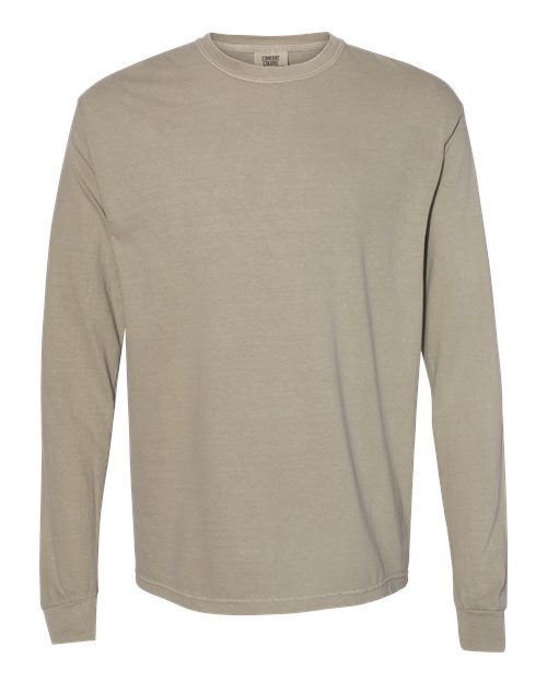 Comfort Colors Unisex Garment-Dyed Heavyweight Long Sleeve T-Shirt - Sandstone Front
