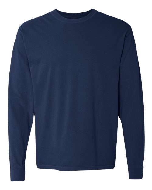 Comfort Colors Unisex Garment-Dyed Heavyweight Long Sleeve T-Shirt - True Navy Front