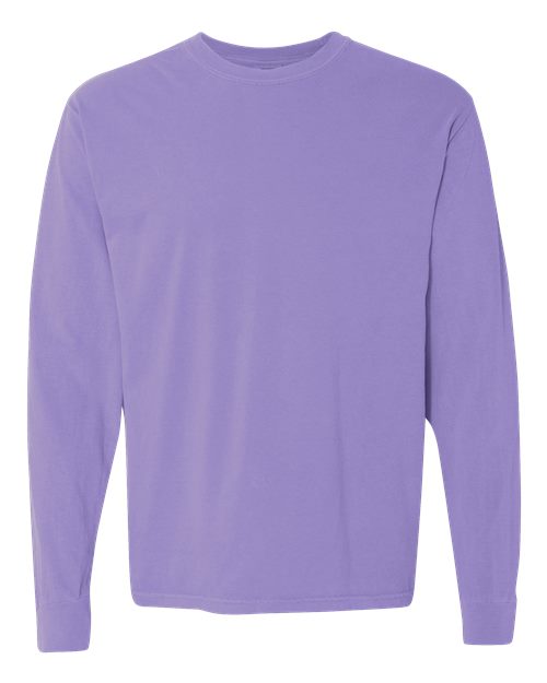Comfort Colors Unisex Garment-Dyed Heavyweight Long Sleeve T-Shirt - Violet Front
