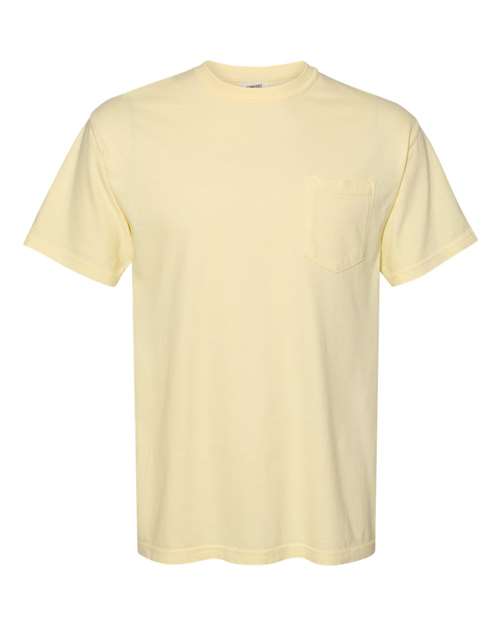 Unisex Garment-Dyed Heavyweight Pocket T-Shirt - Banana Front