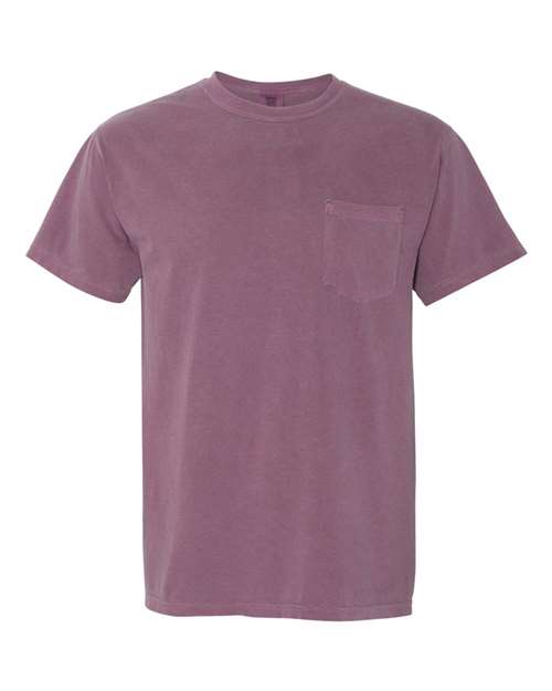 Unisex Garment-Dyed Heavyweight Pocket T-Shirt - Berry Front