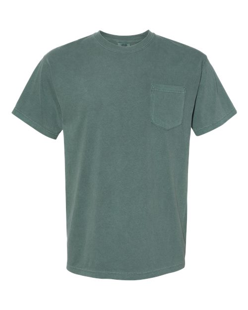 Unisex Garment-Dyed Heavyweight Pocket T-Shirt - Blue Spruce Front