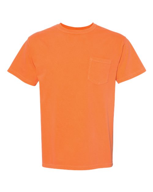 Unisex Garment-Dyed Heavyweight Pocket T-Shirt - Burnt Orange Front
