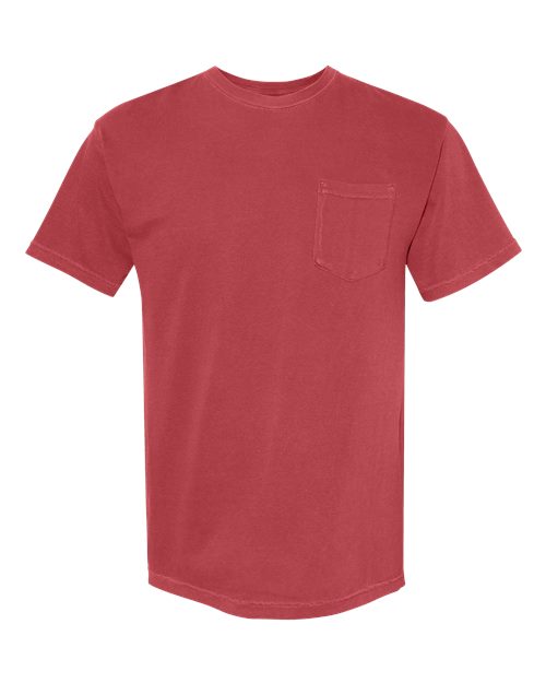 Unisex Garment-Dyed Heavyweight Pocket T-Shirt - Chili Front