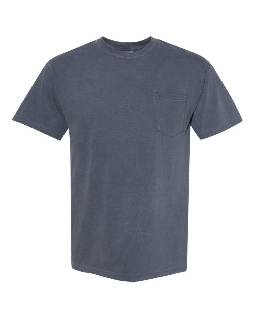 Unisex Garment-Dyed Heavyweight Pocket T-Shirt - Denim Front