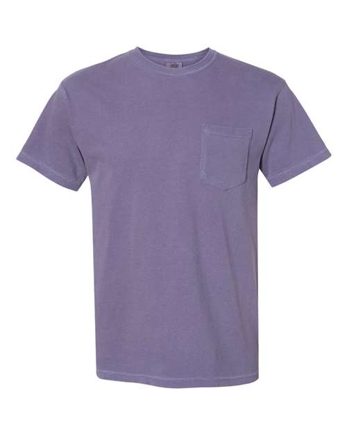 Unisex Garment-Dyed Heavyweight Pocket T-Shirt - Grape Front
