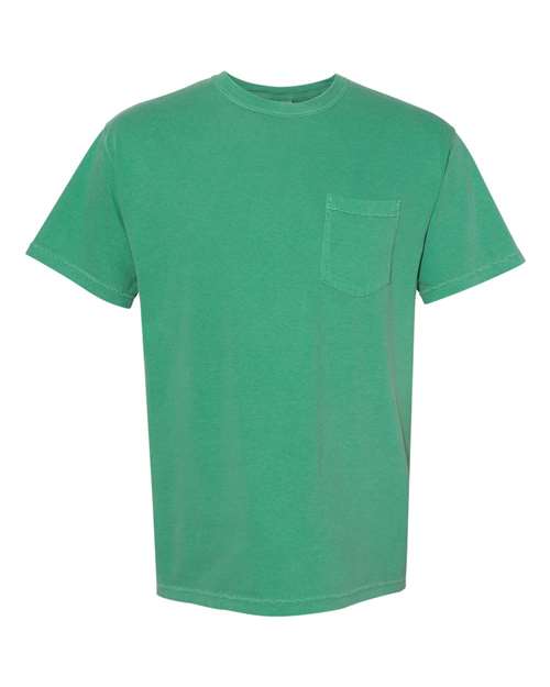 Unisex Garment-Dyed Heavyweight Pocket T-Shirt - Grass Front