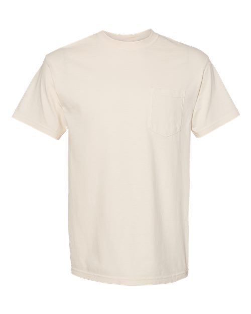Unisex Garment-Dyed Heavyweight Pocket T-Shirt - Ivory Front