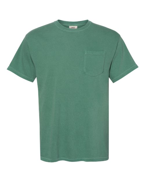Unisex Garment-Dyed Heavyweight Pocket T-Shirt - Light Green Front