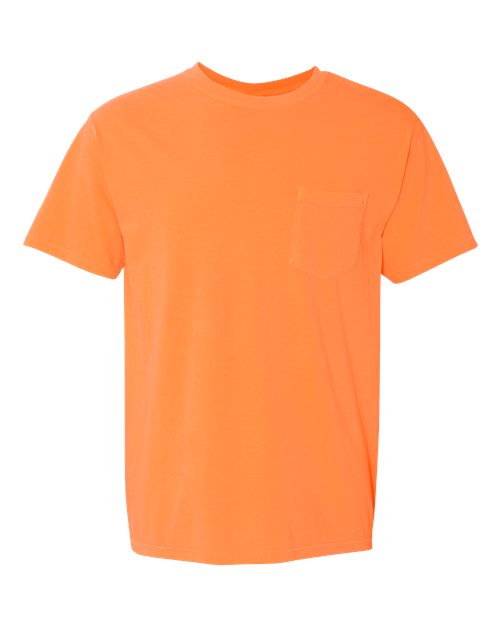 Unisex Garment-Dyed Heavyweight Pocket T-Shirt - Melon Front