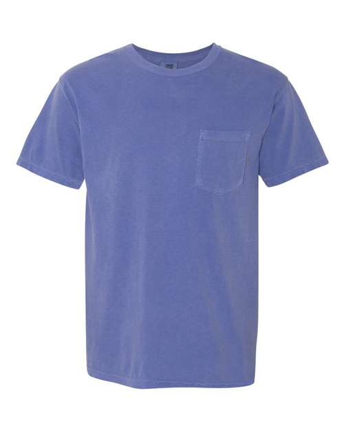 Unisex Garment-Dyed Heavyweight Pocket T-Shirt - Periwinkle Front