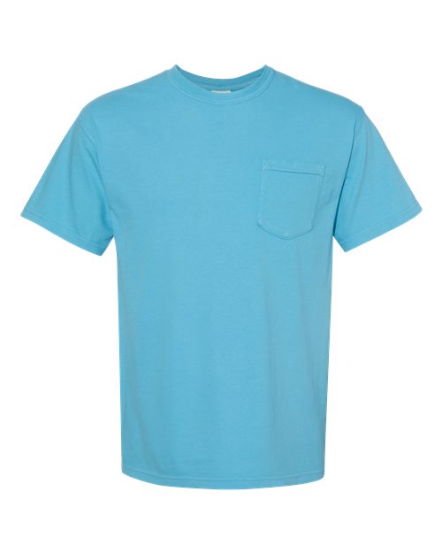 Unisex Garment-Dyed Heavyweight Pocket T-Shirt - Sapphire Front