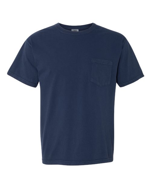 Unisex Garment-Dyed Heavyweight Pocket T-Shirt - True Navy Front