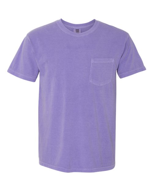 Unisex Garment-Dyed Heavyweight Pocket T-Shirt - Violet Front