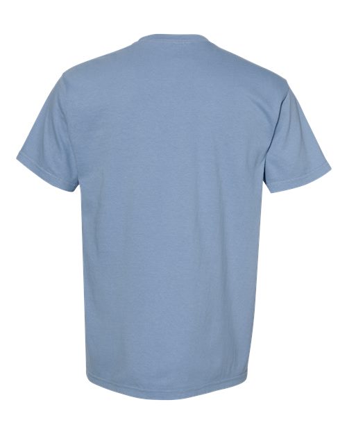 Unisex Garment-Dyed Heavyweight Pocket T-Shirt - Washed Denim Back