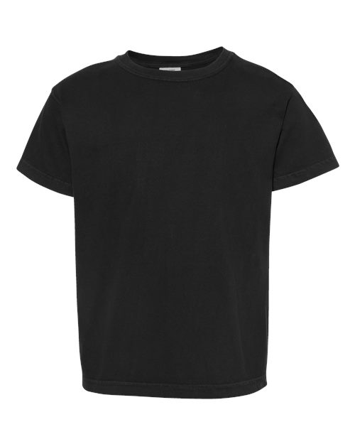 Youth Garment-Dyed Heavyweight T-Shirt - Black Front