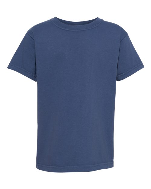 Youth Garment-Dyed Heavyweight T-Shirt - China Blue Front