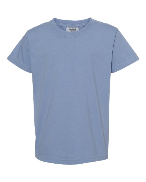 Youth Garment-Dyed Heavyweight T-Shirt - Washed Denim Front