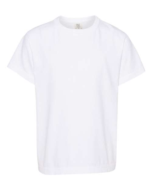 Youth Garment-Dyed Heavyweight T-Shirt - White Front