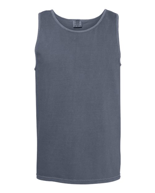 Unisex Garment-Dyed Heavyweight Tank Top - Denim Front